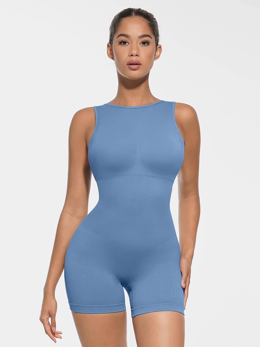 Round Neck Seamless Sexy U Back Shape Shapewear with Removable Cups for Women