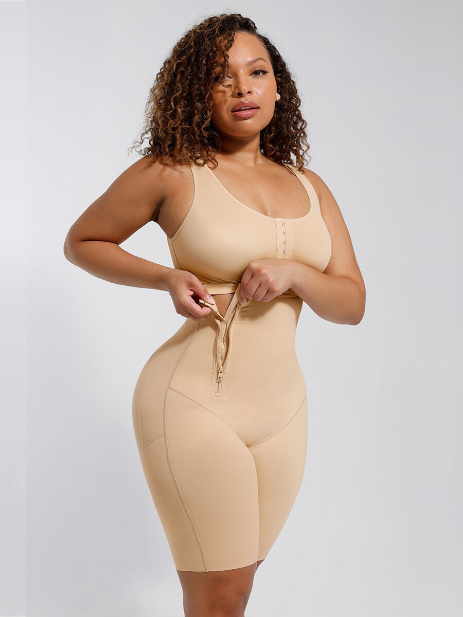 Fashion Post-Operative Breast-Covering Side-Zip One-Piece Bodysuit