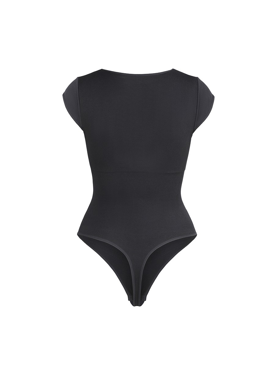 Seamless Deep V Waist and Abdomen Shaping Bodysuit