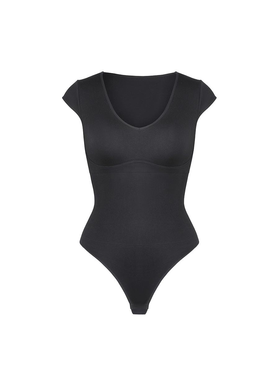 Seamless Deep V Waist and Abdomen Shaping Bodysuit