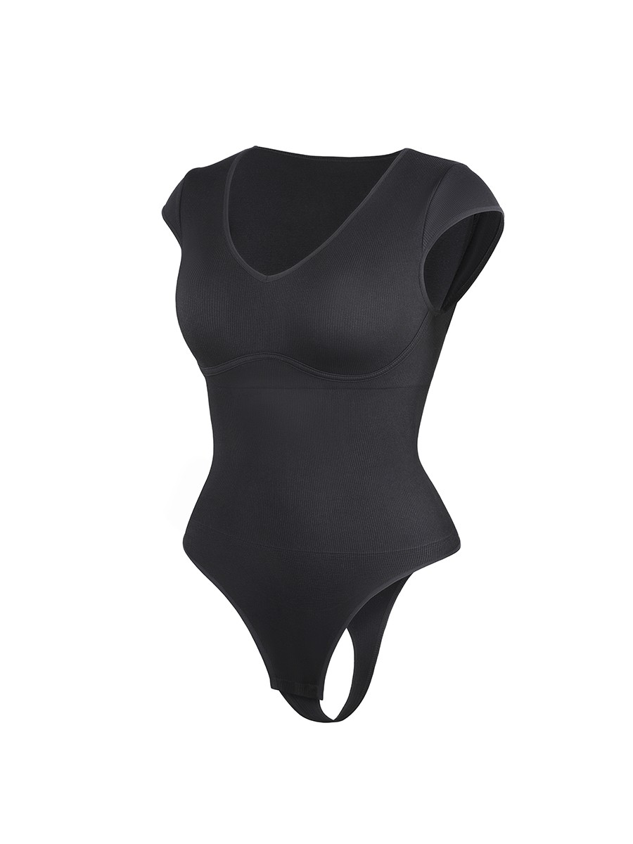 Seamless Deep V Waist and Abdomen Shaping Bodysuit