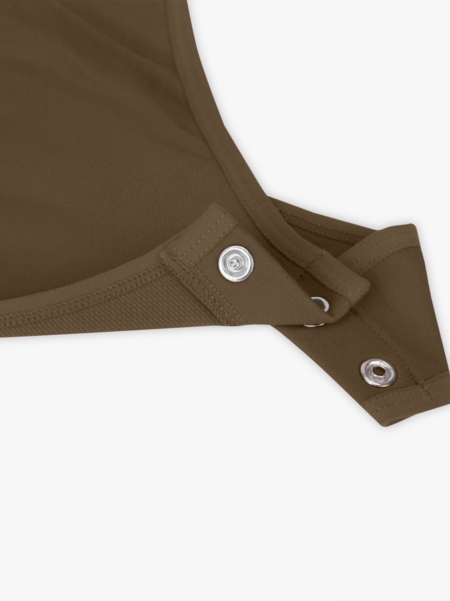 Green Seamless Bra Free Cami Tummy Control Thong Bodysuit with Removable Pads