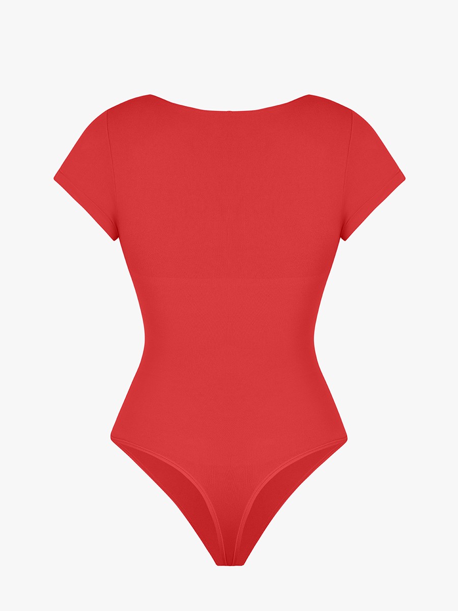 Seamless Bust Support Waist & Abdomen Shaping Thong Bodysuit