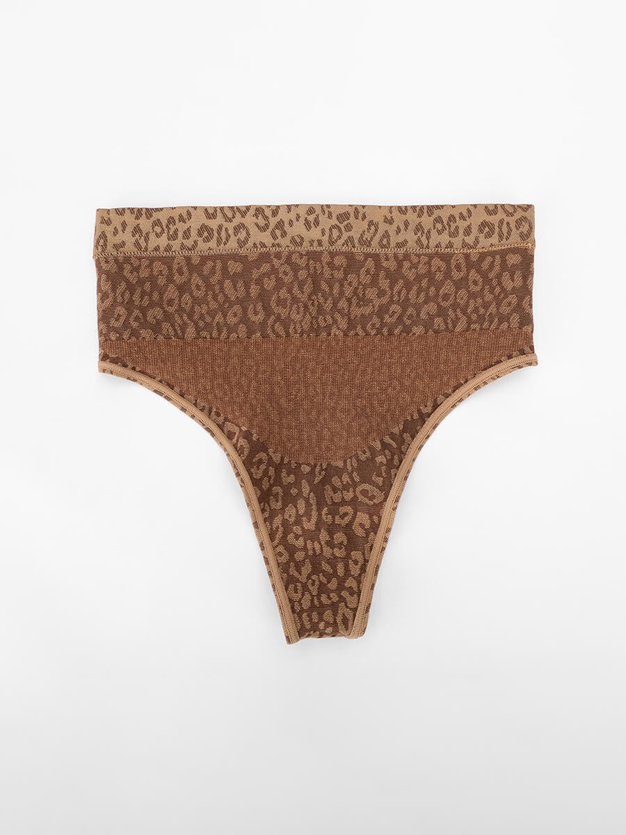 Leopard Print Seamless Tummy Control Crotch Antibacterial Briefs