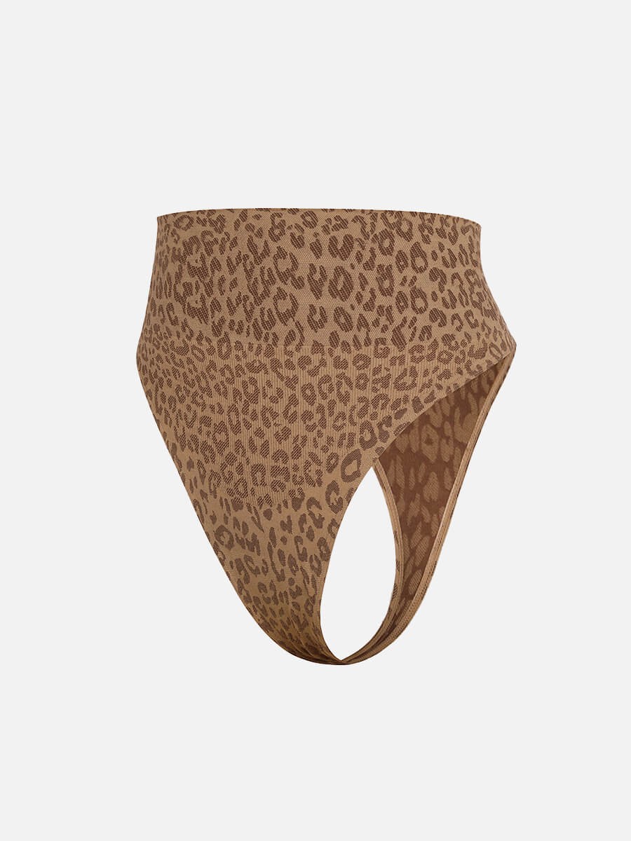 Leopard Print Seamless Tummy Control Crotch Antibacterial Briefs