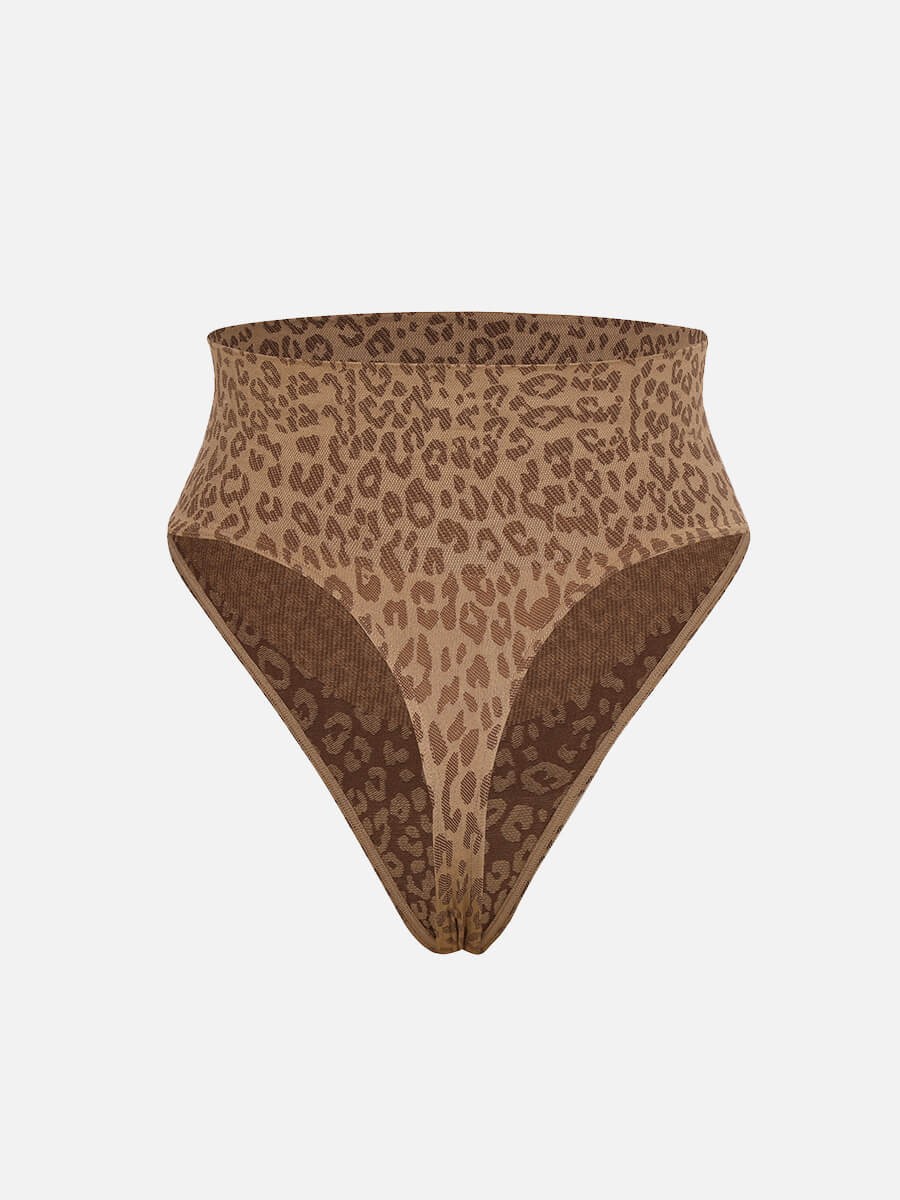 Leopard Print Seamless Tummy Control Crotch Antibacterial Briefs