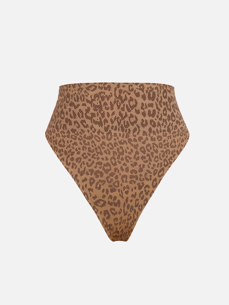 Leopard Print Seamless Tummy Control Crotch Antibacterial Briefs