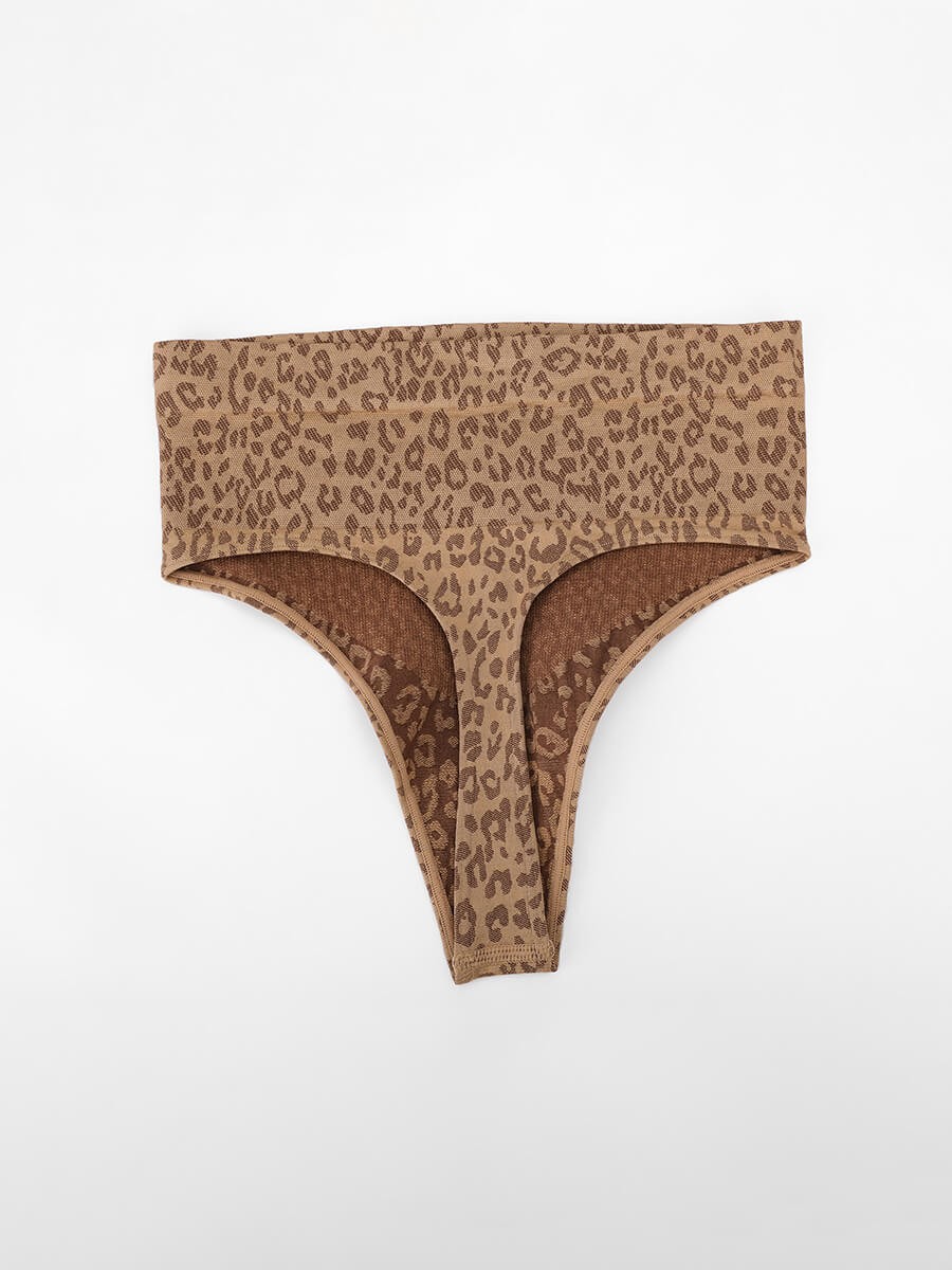 Leopard Print Seamless Tummy Control Crotch Antibacterial Briefs