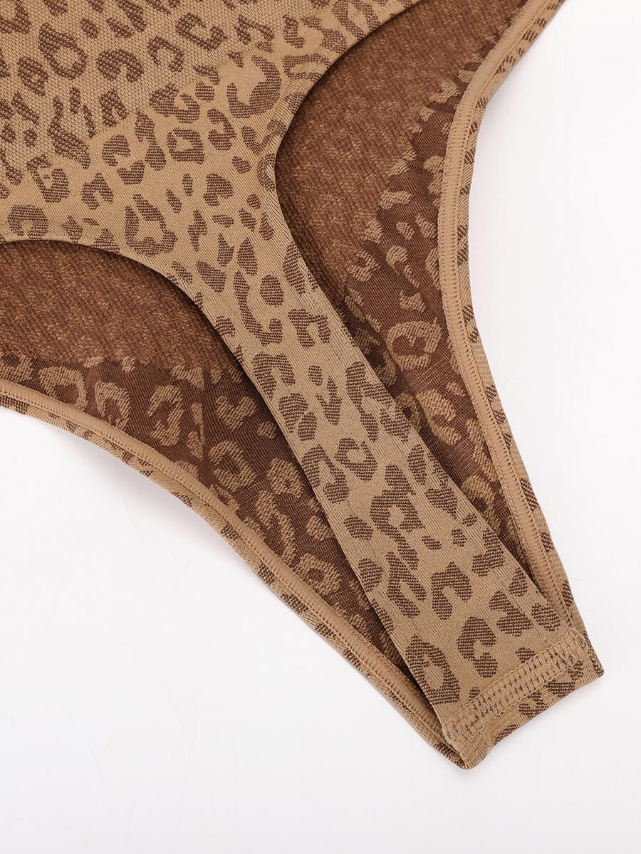 Leopard Print Seamless Tummy Control Crotch Antibacterial Briefs