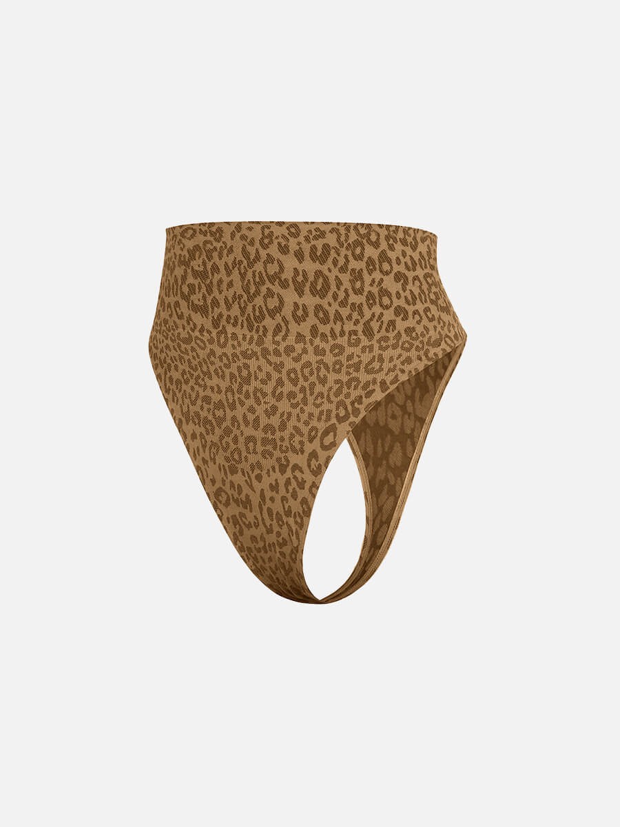 Leopard Print Seamless Tummy Control Crotch Antibacterial Briefs