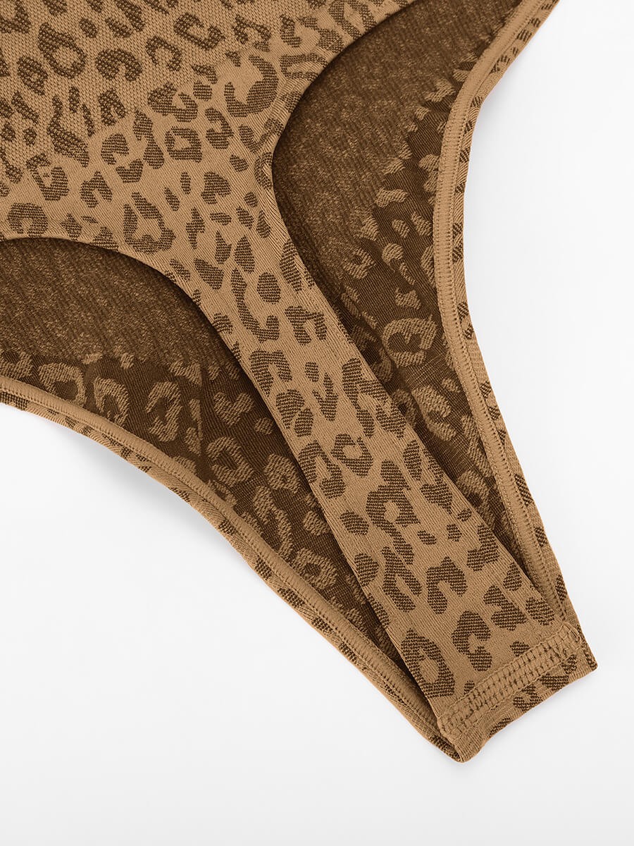 Leopard Print Seamless Tummy Control Crotch Antibacterial Briefs
