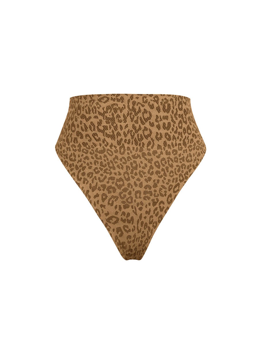 Leopard Print Seamless Tummy Control Crotch Antibacterial Briefs