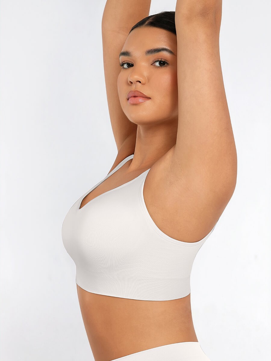 Wireless Seamless Wide Shoulder Straps Shapewear Bra