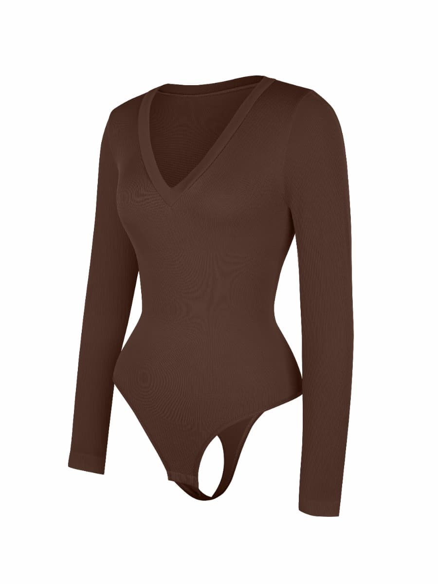 Seamless Long Sleeved Waist Tummy Control Shaping Bodysuit