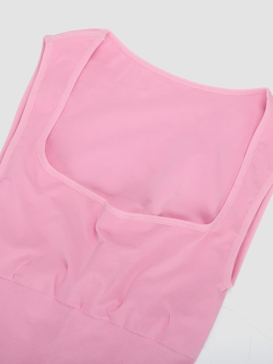 Eco-friendly Seamless Square Neck Waist and Belly Shaping Jumpsuit
