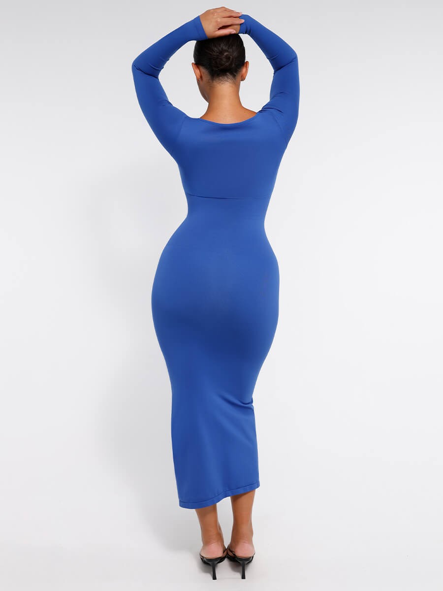 Bust Support Tummy Control High Side Slit Shaping Dress
