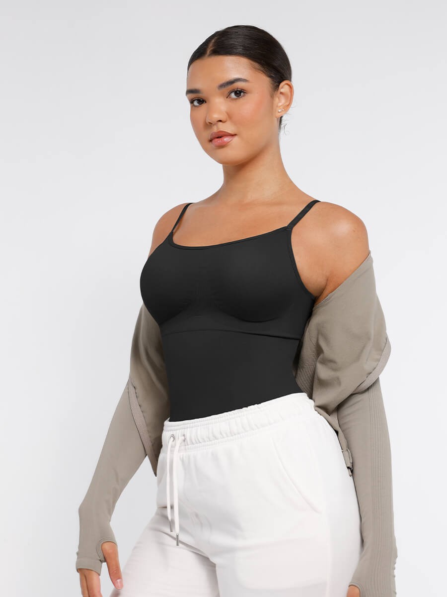 Seamless Waist and Abdomen Shaping Shapewear Bodysuit with Adjustable Straps