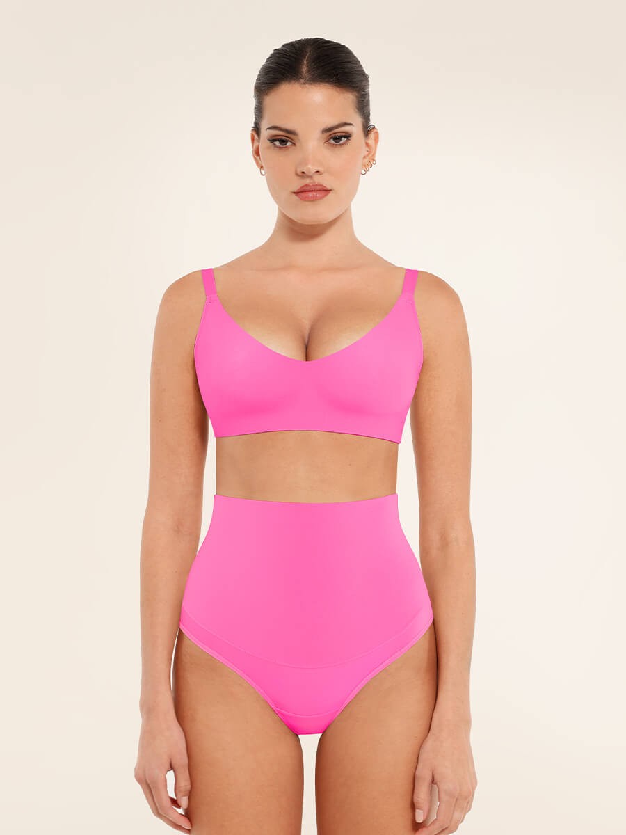 Traceless High Waist Tummy Control Thong Shapewear Panties