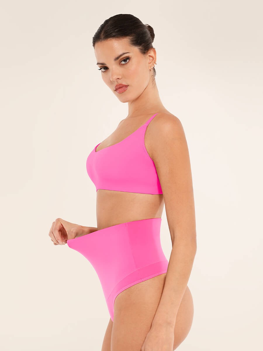 Traceless High Waist Tummy Control Thong Shapewear Panties