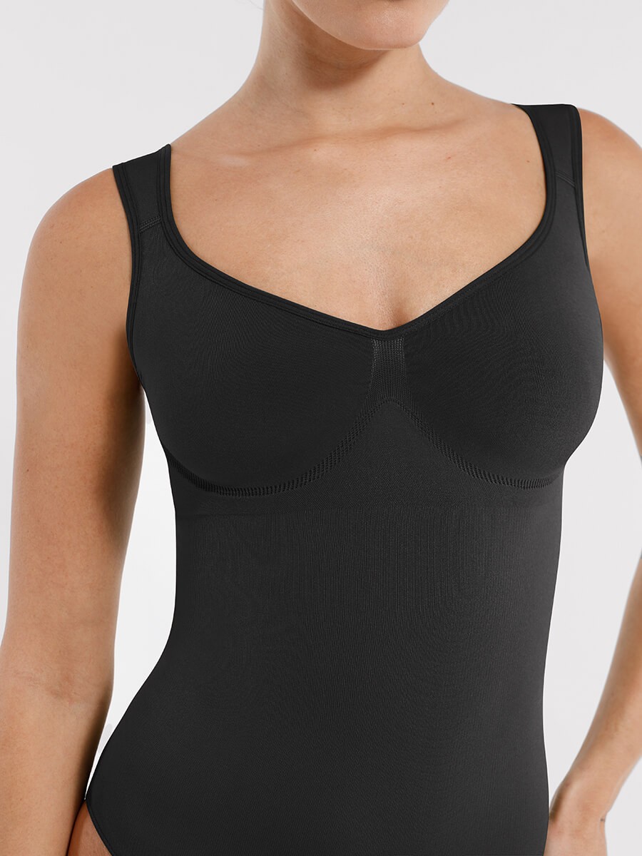 Seamless Diamond Neck Bust Support Waist Control Panty Bodysuit