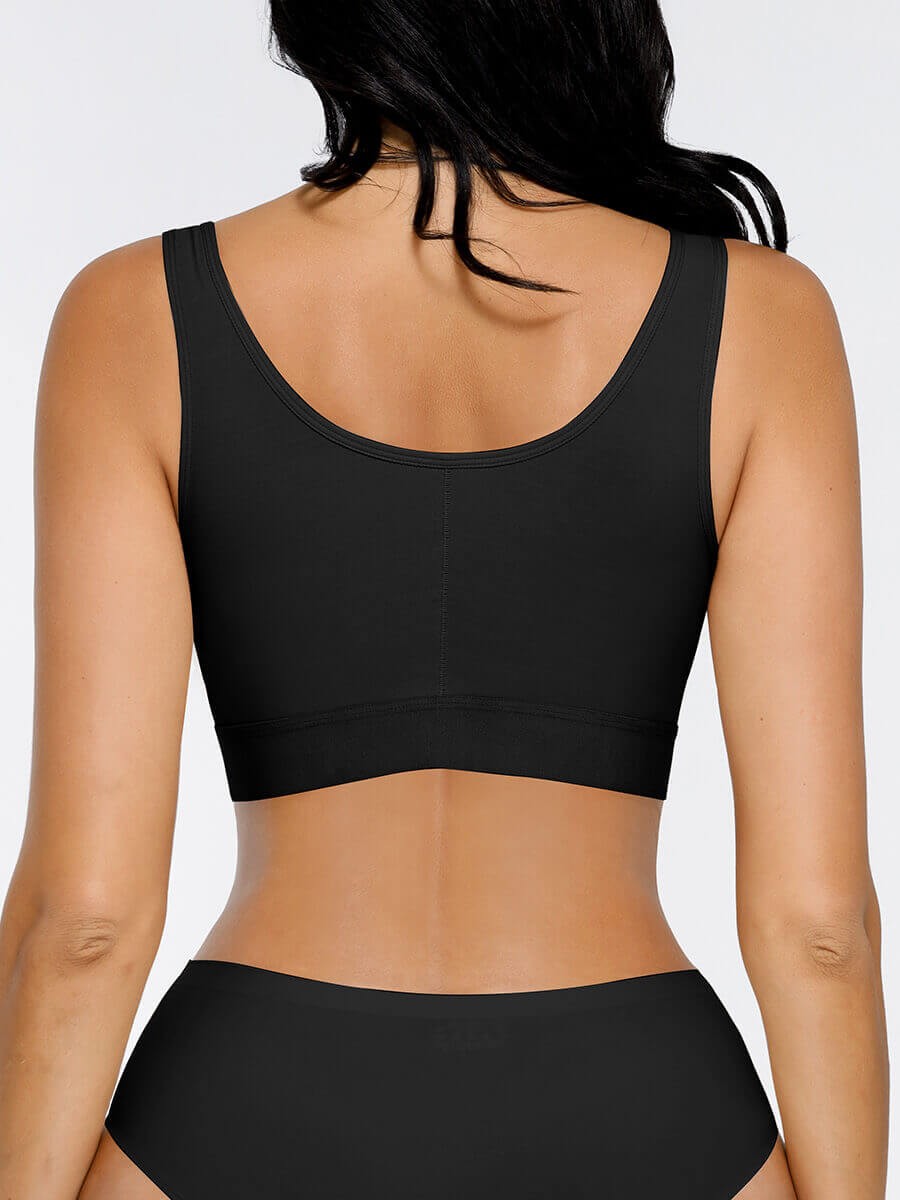 Adjustable Front Closure Post-Surgery Bra with Triple Hooks