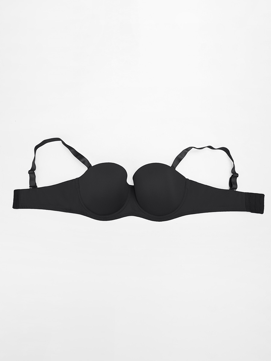 Strapless Gathering Bust Support Underwire 1/2 Cup Bra