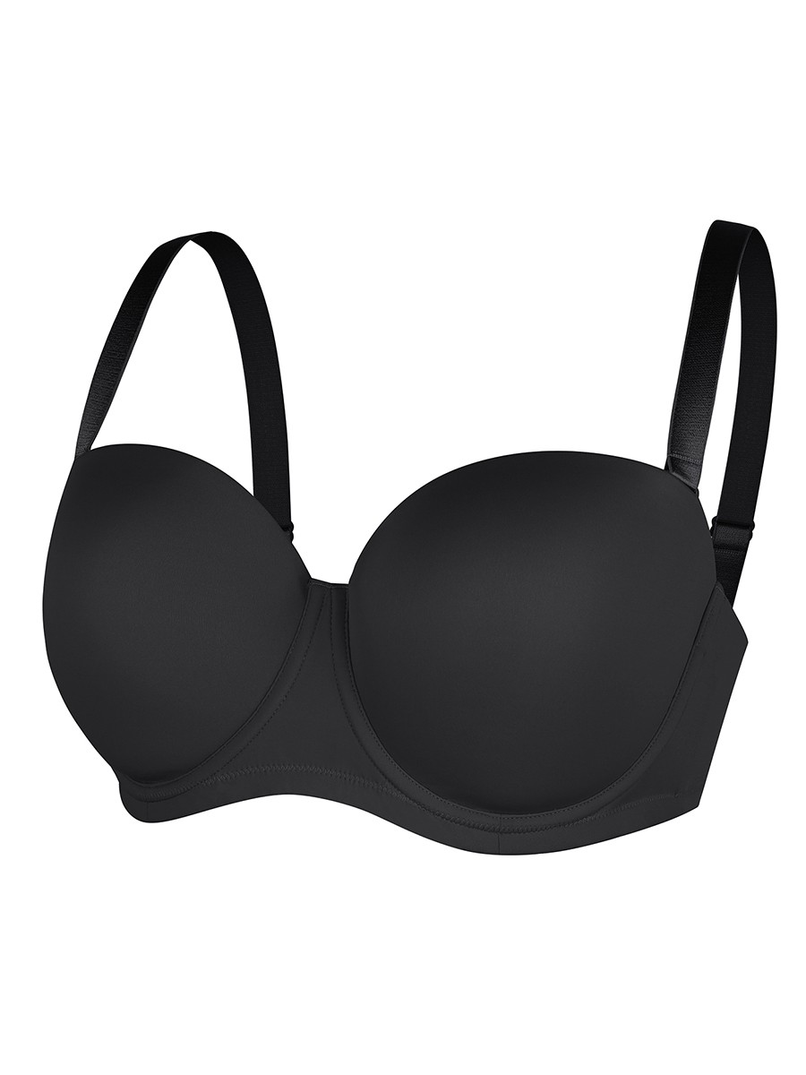 Strapless Gathering Bust Support Underwire 1/2 Cup Bra