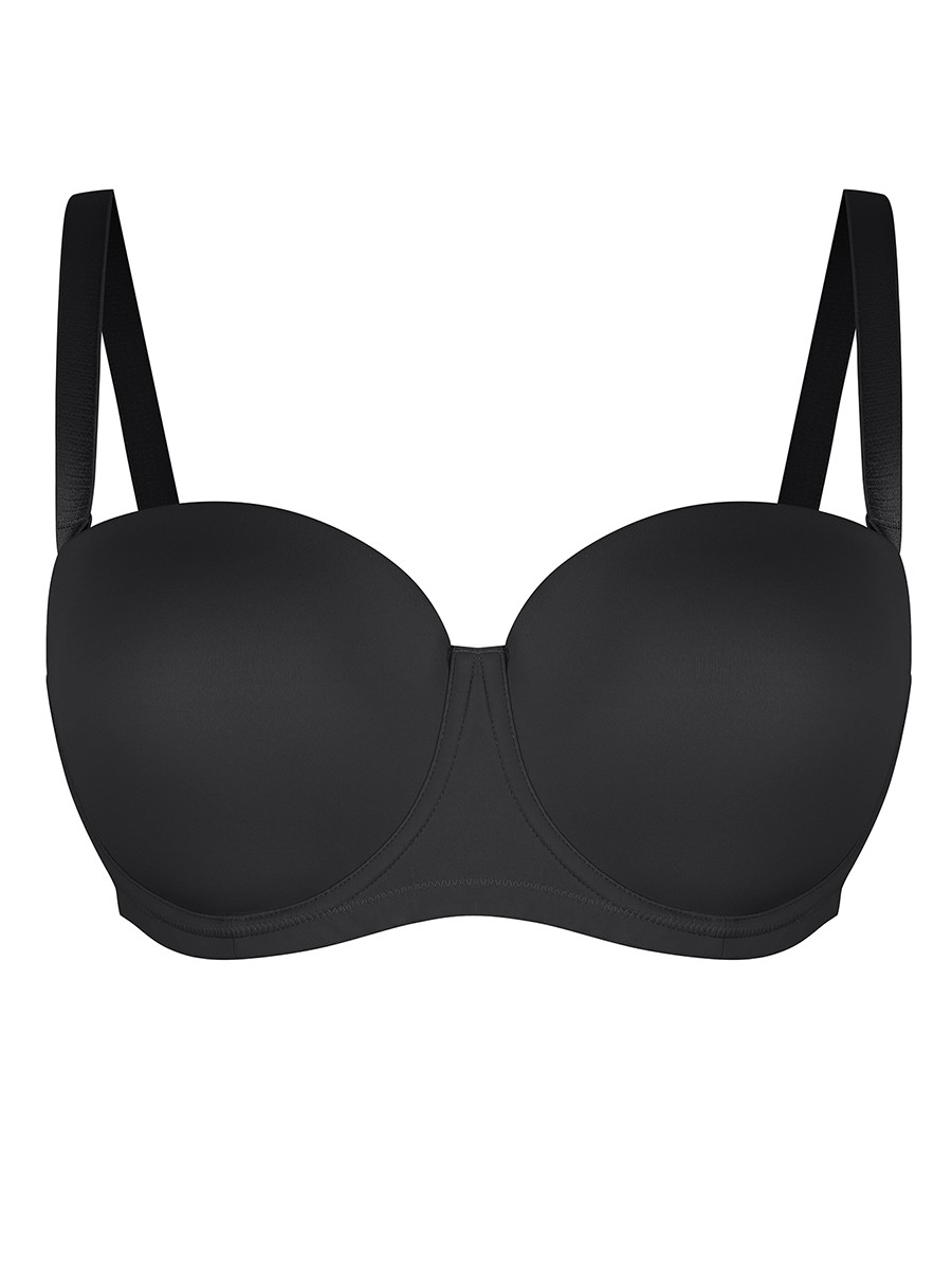 Strapless Gathering Bust Support Underwire 1/2 Cup Bra
