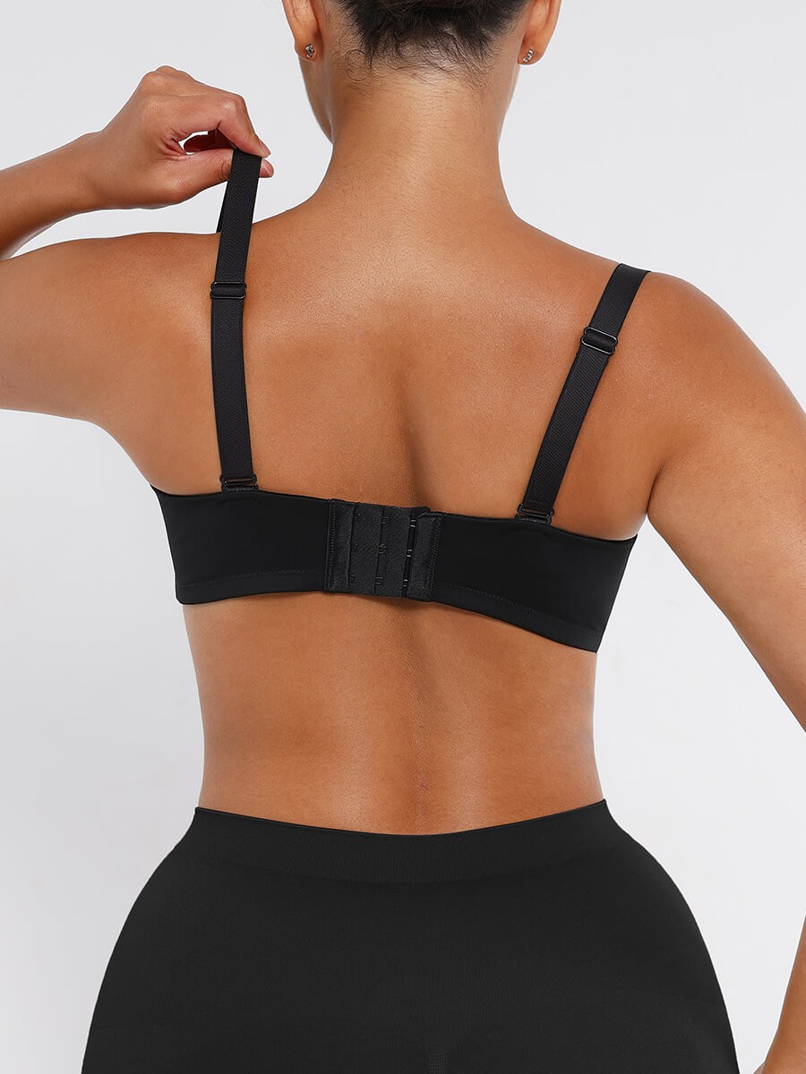 Strapless Gathering Bust Support Underwire 1/2 Cup Bra