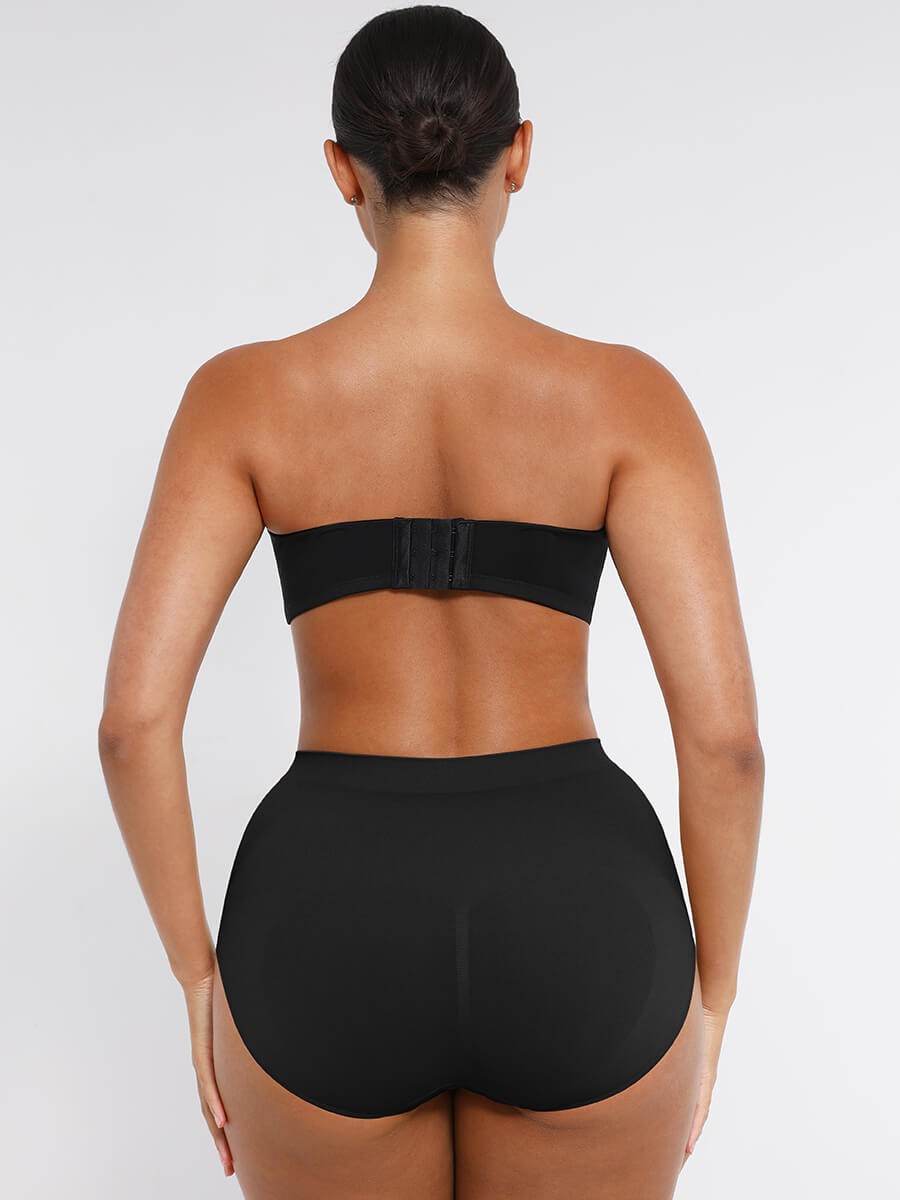 Strapless Gathering Bust Support Underwire 1/2 Cup Bra