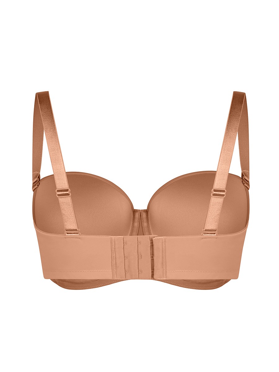 New Strapless Gathering Bust Support Underwire 1/2 Cup Bra