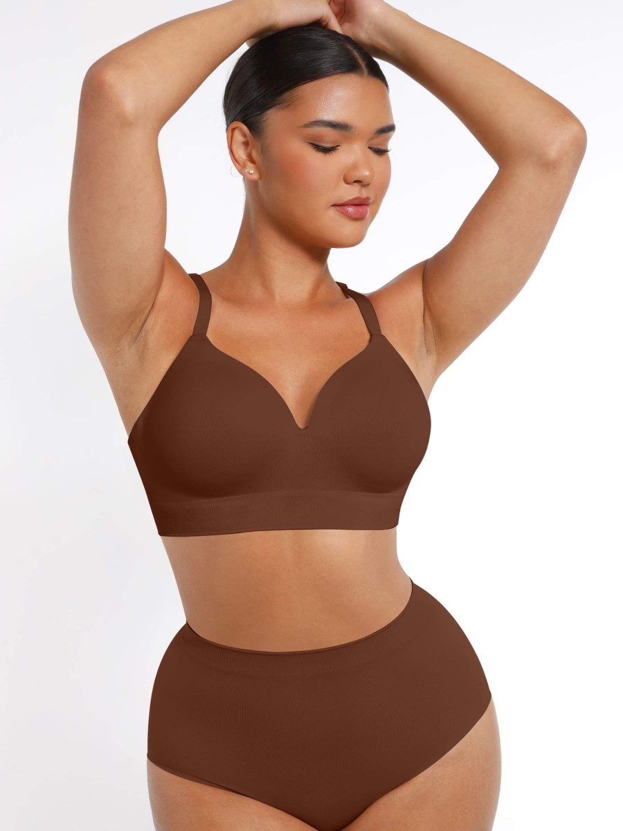 Fashion Seamless Wireless Shapewear Bra with Bust Support