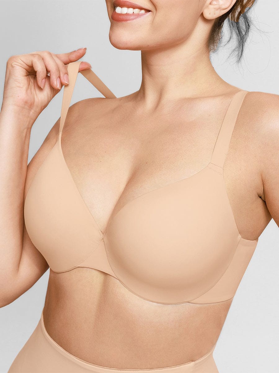 Seamless Underwire T Shirt Push Up Demi Bra