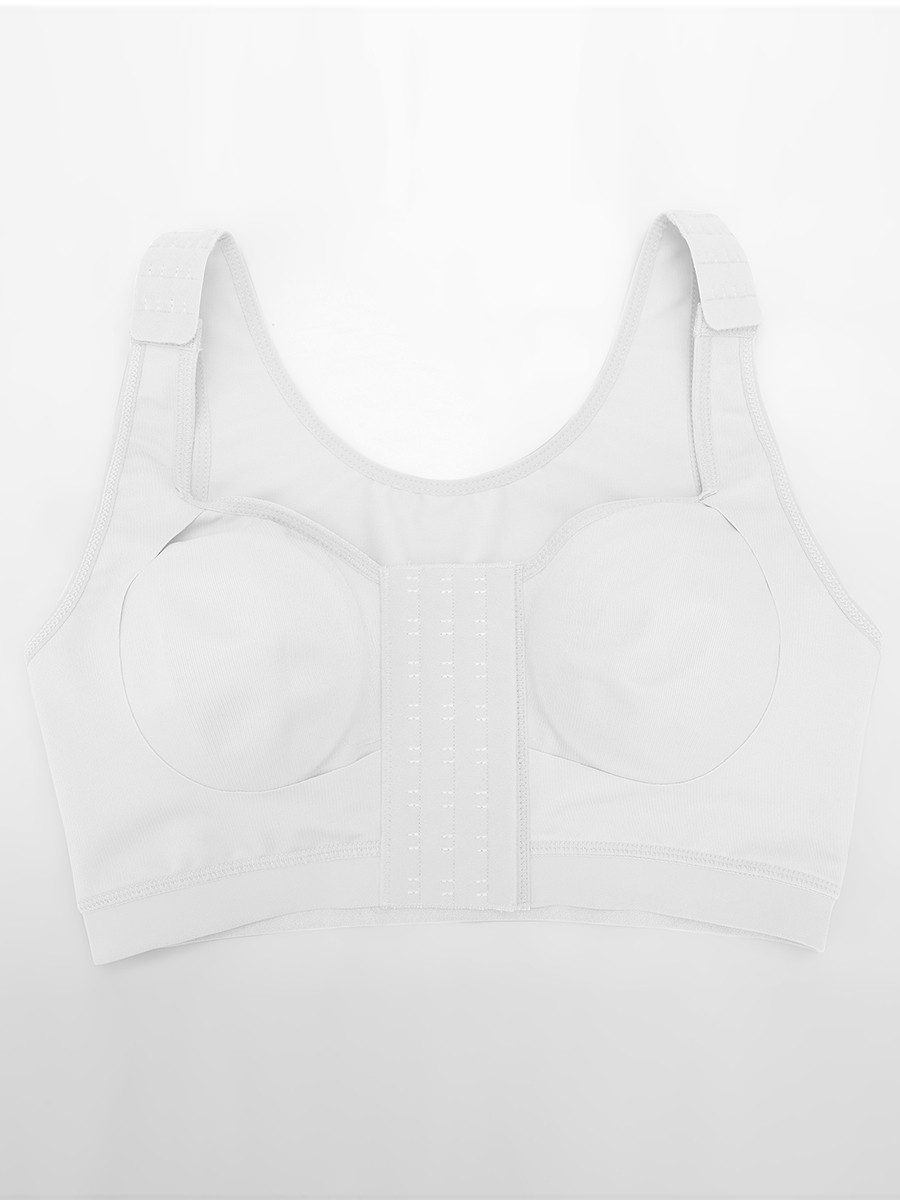 Post Surgery Bra Front Closure Compression Wide Adjustable Straps Mastectomy Bra