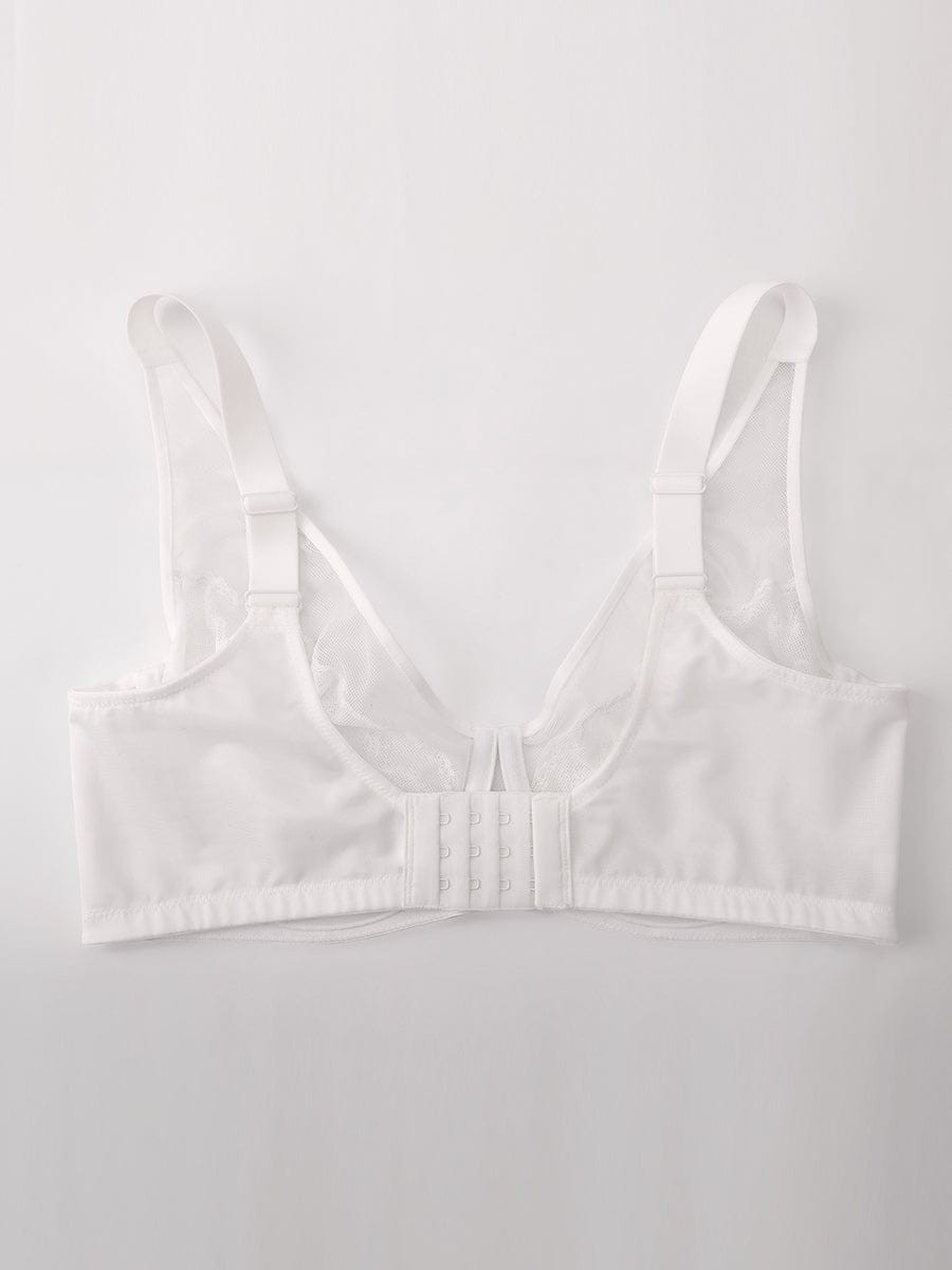 Minimizing Bra Full Coverage Lace Mesh Side Support Underwire Smooth Back