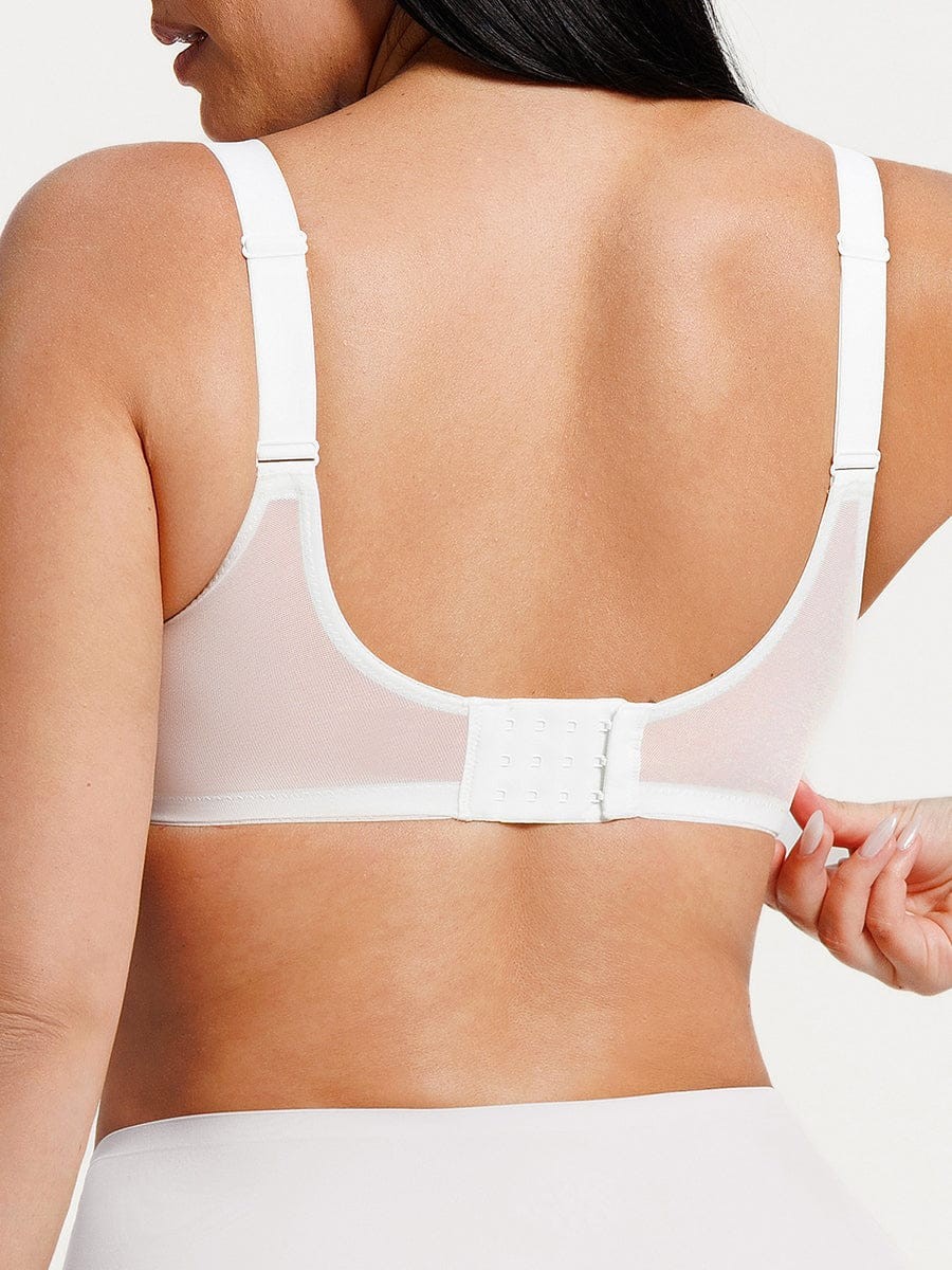 Minimizing Bra Full Coverage Lace Mesh Side Support Underwire Smooth Back