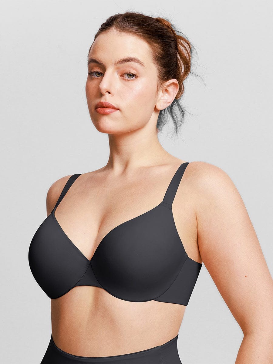 Seamless Underwire T-Shirt Push Up Demi Bra with Adjustable Shoulder Strap