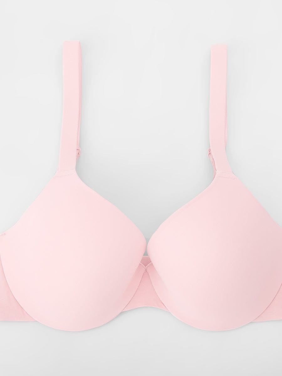 Seamless Underwire T Shirt Push Up Demi Bra with Adjustable Shoulder Strap
