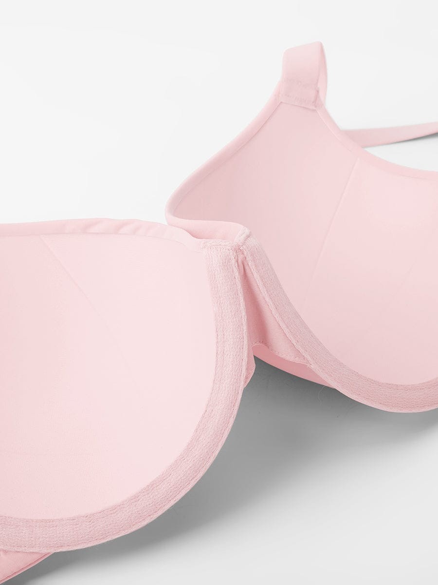Seamless Underwire T Shirt Push Up Demi Bra with Adjustable Shoulder Strap
