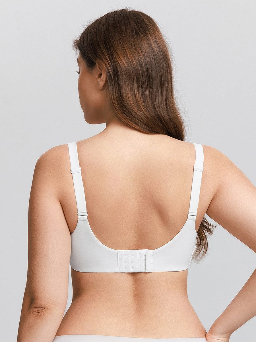 Seamless T-Shirt Push Up Underwire Demi Bra with Adjustable Shoulder Strap