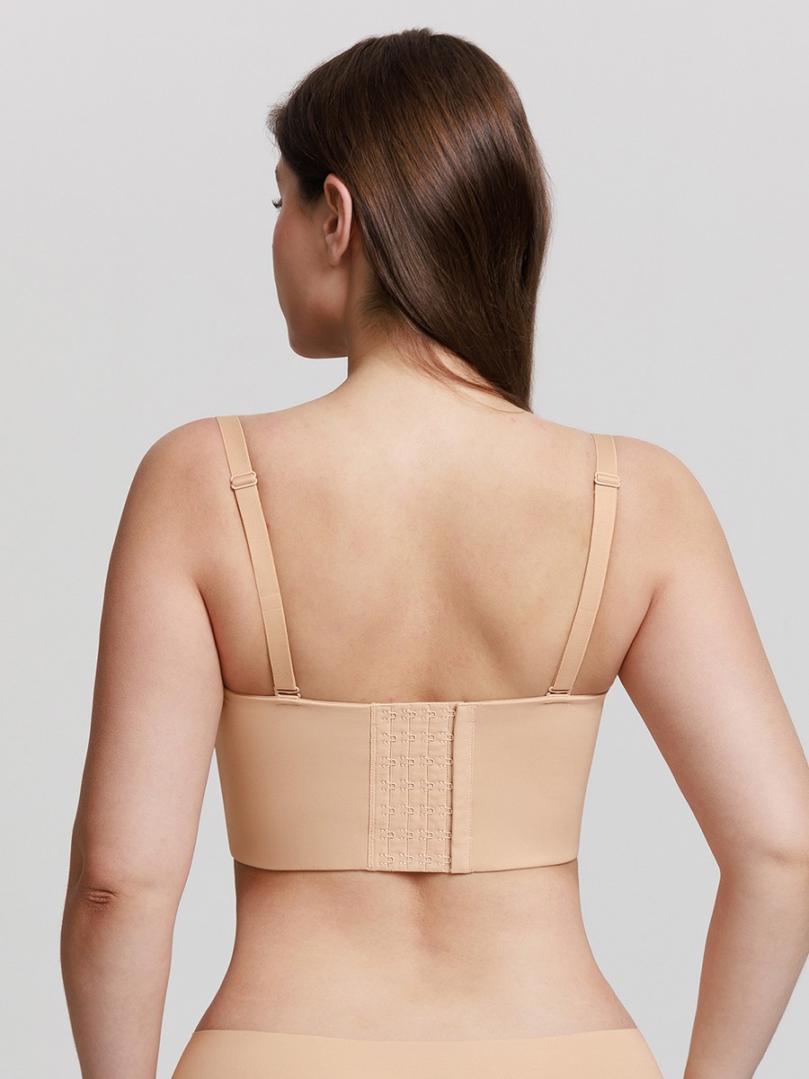 Strapless Half Cup Underwire T-Shirt Bra Wide Back Strong Support Everyday Wear