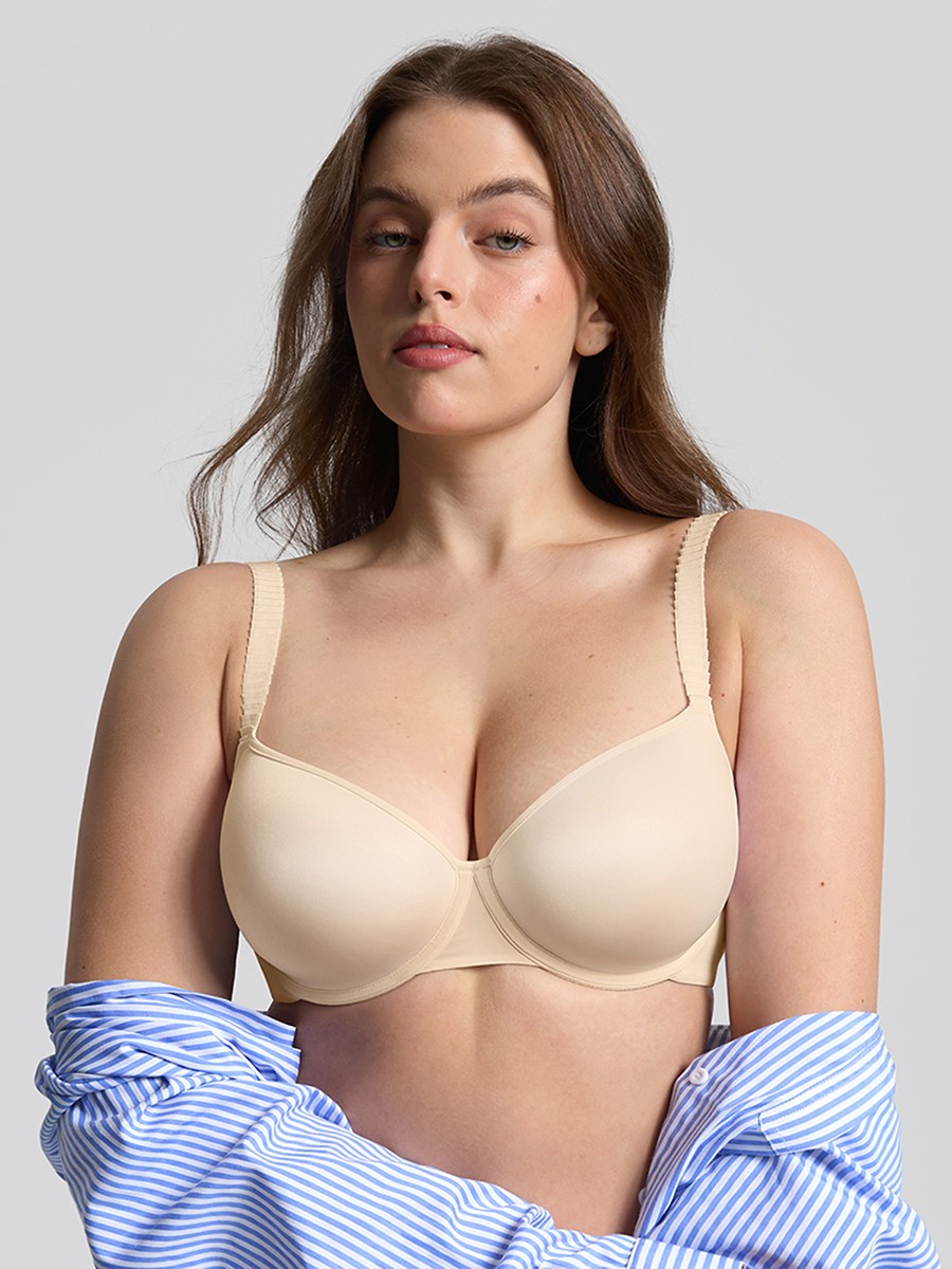 Underwire Lightly Lined Naked Memory Foam Demi T-Shirt Bra
