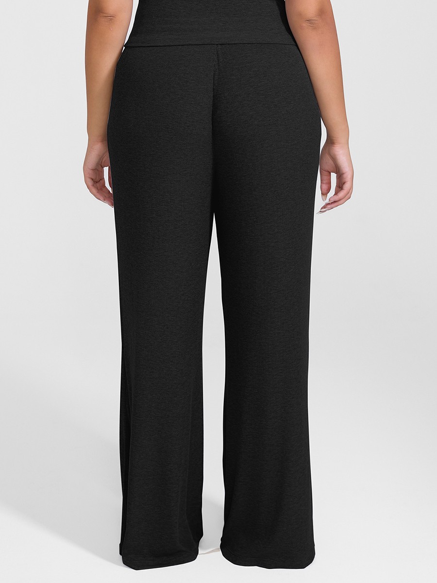 Modal Ribbed Wide Leg Lounge Pants