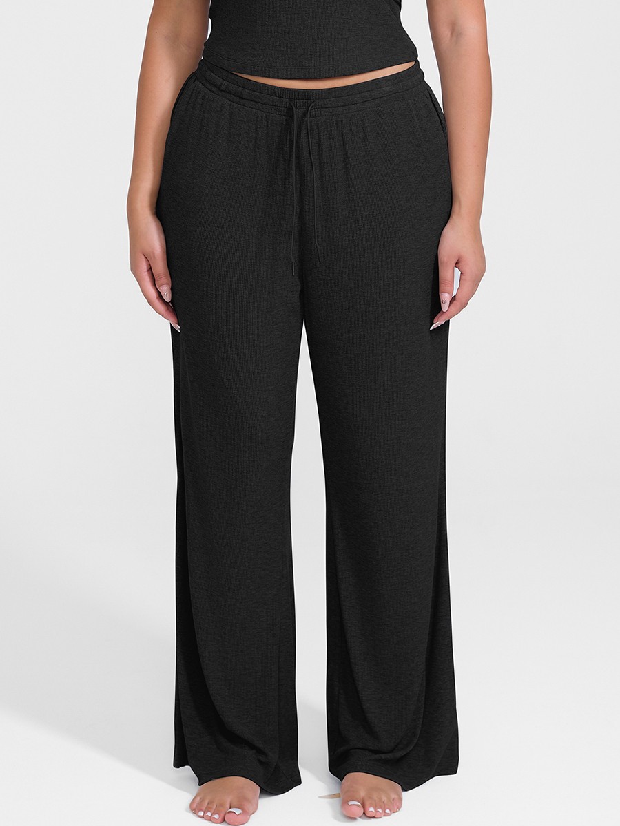 Modal Ribbed Wide Leg Lounge Pants