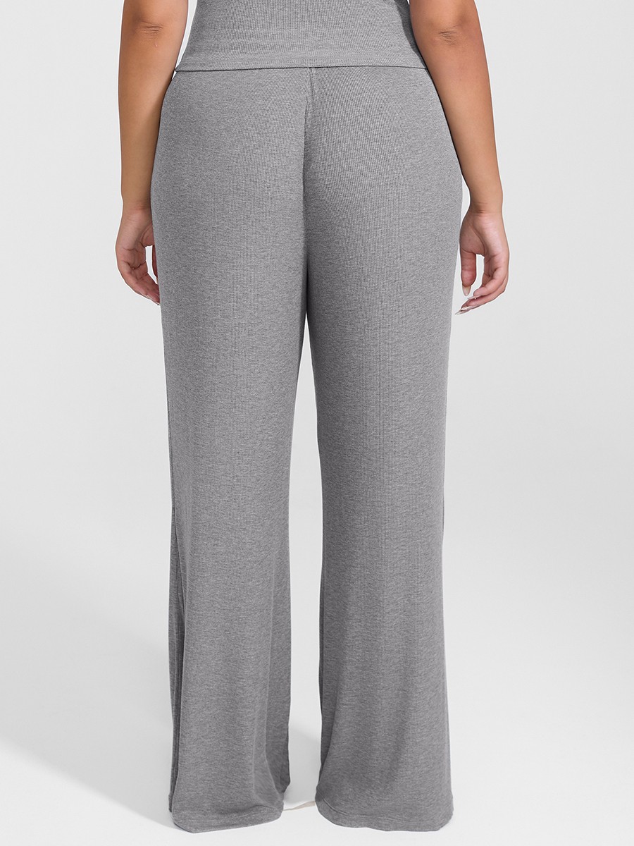 Modal Ribbed Wide Leg Lounge Pants