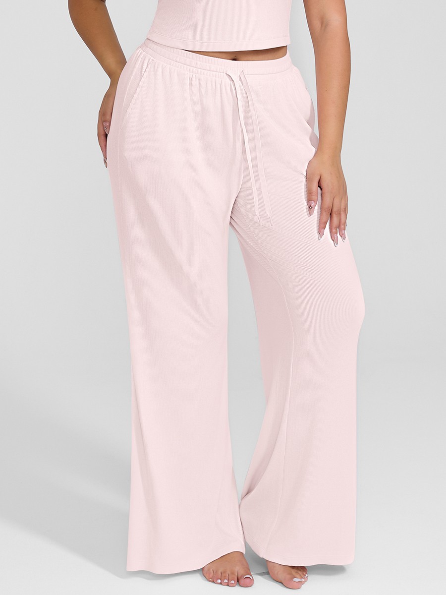Modal Ribbed Wide Leg Lounge Pants