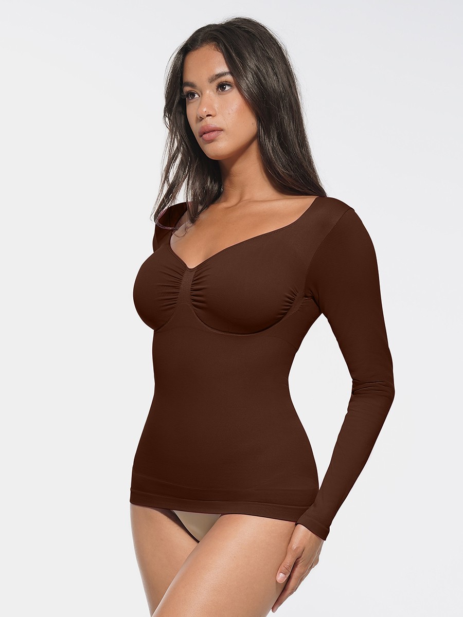 Seamless Diamond Neck Waist and Tummy Control Shaping Bodysuit