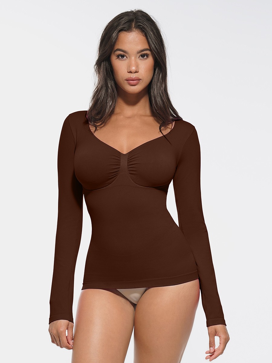 Seamless Diamond Neck Waist and Tummy Control Shaping Bodysuit