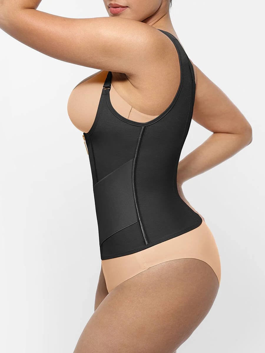 7 Steel Bones Chest Support Waist Cincher Tank Top with Adjustable Strap