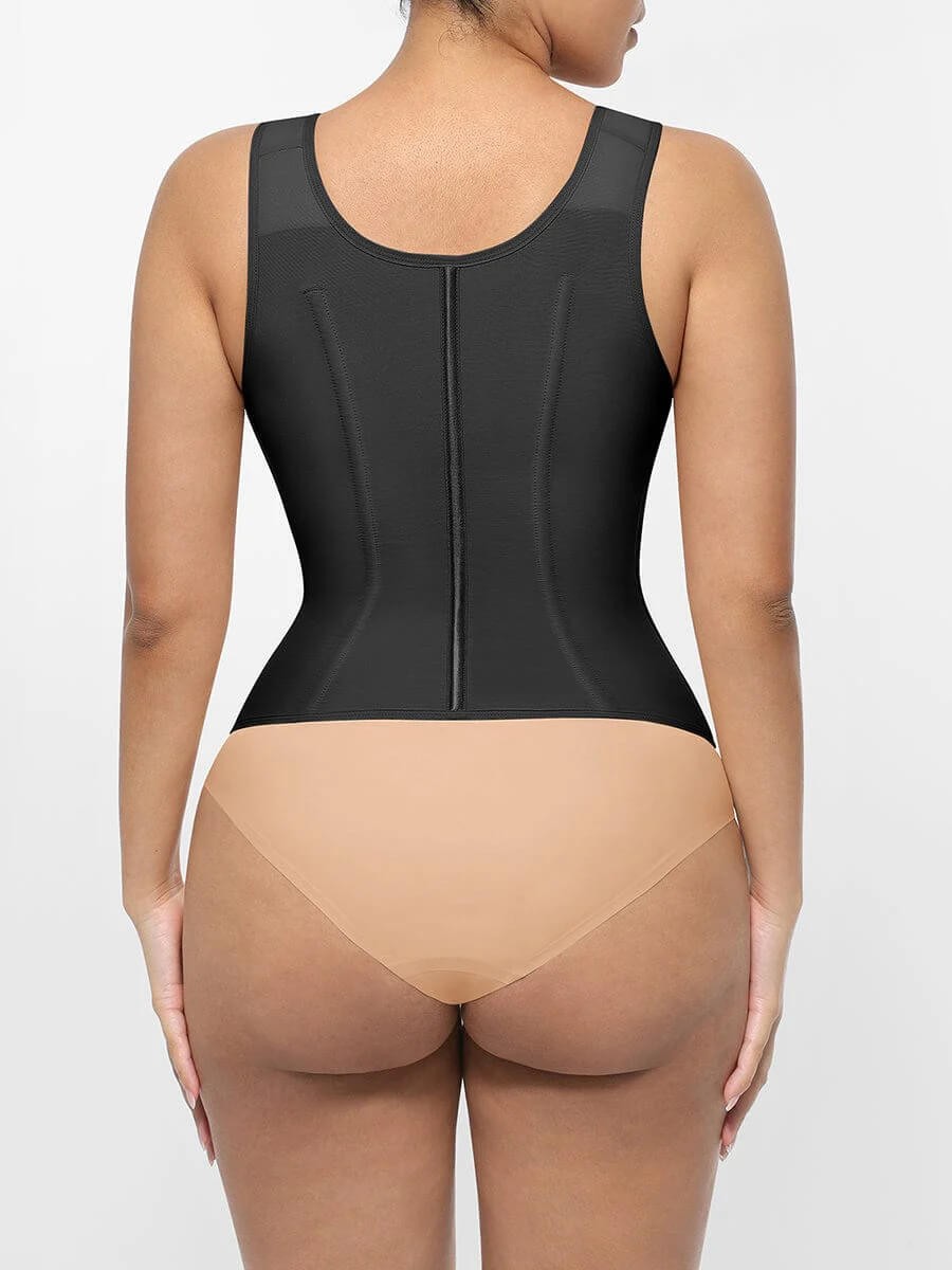7 Steel Bones Chest Support Waist Cincher Tank Top with Adjustable Strap